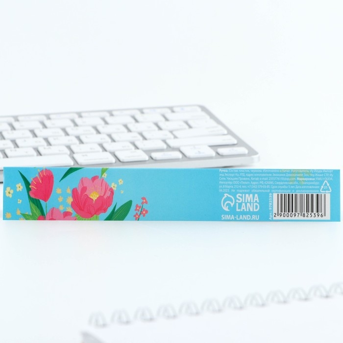 Ручка шариковая, синяя паста, 0.7 мм, корпус пластик «8 марта»