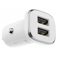 Автомобильное зарядное устройство Borofone BZ12, 2xUSB, 2.4 А, белое