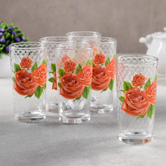 Набор стаканов «Букеты» для коктейля, 230 мл, 6 шт, рисунок МИКС Набор стаканов «Букеты» для коктейля, 230 мл, 6 шт, рисунок МИКС