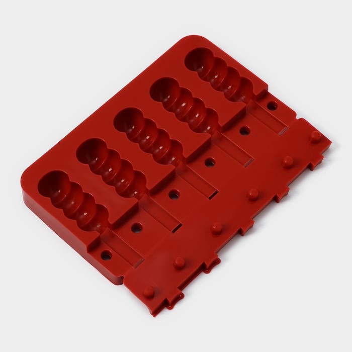 Форма для леденцов «Батончик», силикон, 19×11×2 см, 5 ячеек (6×2,6 см), цвет МИКС Форма для леденцов «Батончик», силикон, 19×11×2 см, 5 ячеек (6×2,6 см), цвет МИКС