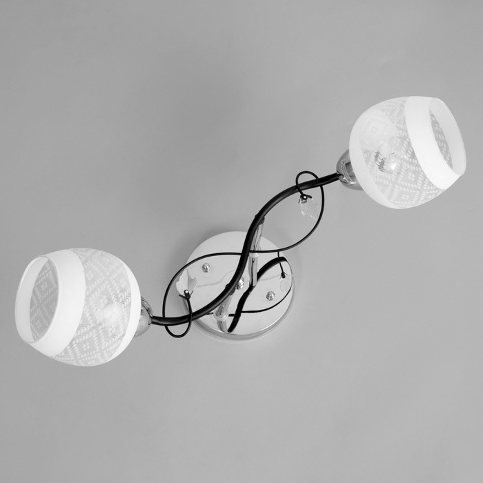 Люстра Люстра "Мона" 2х60Вт Е27 Хром, чёрный 45х35х28см