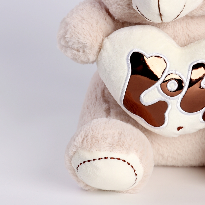 Мягкая игрушка «Медведь» с сердцем, 30 см, цвет бежевый Мягкая игрушка «Медведь» с сердцем, 30 см, цвет бежевый