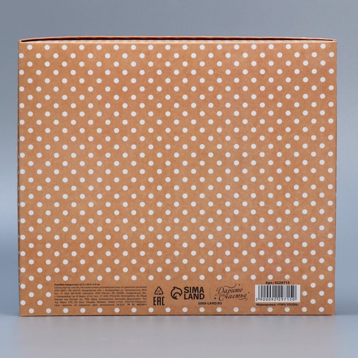 Коробка подарочная, упаковка, «Горошек» , 23.5 х 20.5 х 5.5 см Коробка подарочная, упаковка, «Горошек» , 23.5 х 20.5 х 5.5 см