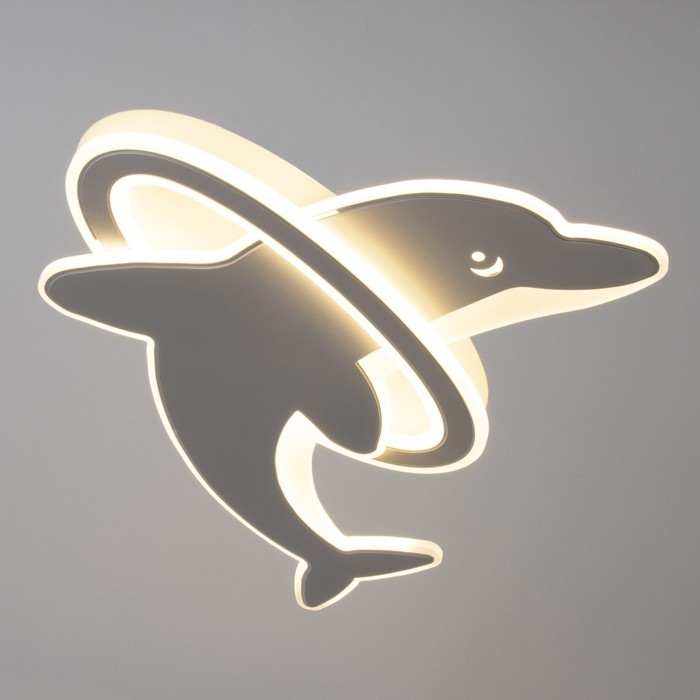 Люстра с ПДУ Люстра с ПДУ "Дельфин LED 140Вт 3000-6000К диммер белый 60х60х9 см BayerLux