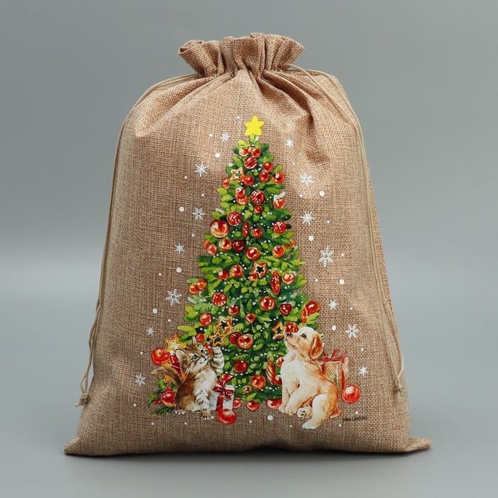 Мешок с термонаклейкой «Елочка», 30 х 40 см +/- 1.5 см, Новый год Мешок с термонаклейкой «Елочка», 30 х 40 см +/- 1.5 см, Новый год