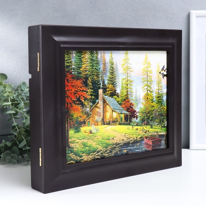 Ключница Ключница "Утки у лесного домика" Венге 26,5х31,5х4,5 см МИКС