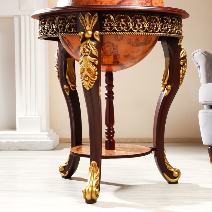 Глобус бар декоративный Глобус бар декоративный "Винтажная карта" узорные ножки 60,4х60,4х104 см