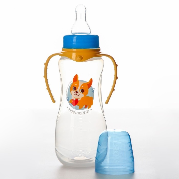 Бутылочка для кормления «Собачка Лу», классическое горло, 250 мл., от 0 мес., приталенная, с ручками Бутылочка для кормления «Собачка Лу», классическое горло, 250 мл., от 0 мес., приталенная, с ручками