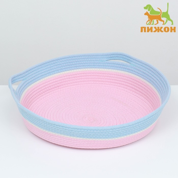 Экологичный лежак для животных, 50 х 50 х 12 см,вес до 25 кг, розово-голубой Экологичный лежак для животных, 50 х 50 х 12 см,вес до 25 кг, розово-голубой