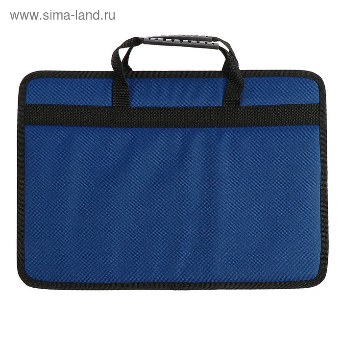 Папка с ручками текстильная, А4, 365 х 260 х 50 мм, 1С13 Папка с ручками текстильная, А4, 365 х 260 х 50 мм, 1С13 "Луга", каркасная, синяя