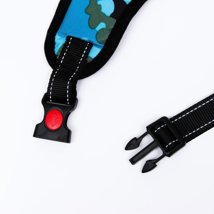 Шлейка К7 мягкая светоотражающая, размер XL, ОГ 74-92 см, вес 28-47,5 кг, голубая хаки Шлейка К7 мягкая светоотражающая, размер XL, ОГ 74-92 см, вес 28-47,5 кг, голубая хаки