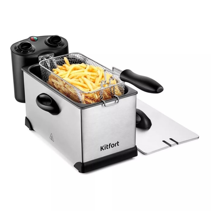 Фритюрница Kitfort KT-4052, 2000 Вт, 6 л, корзины 2 л, 130-190 °C, серо-чёрная Фритюрница Kitfort KT-4052, 2000 Вт, 6 л, корзины 2 л, 130-190 °C, серо-чёрная