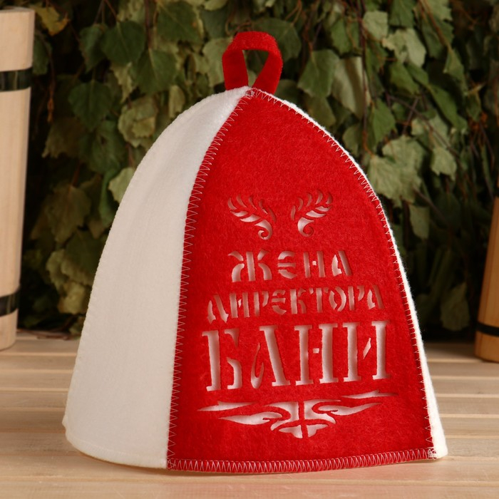 Шапка для бани Шапка для бани "Жена директора бани" с аппликацией