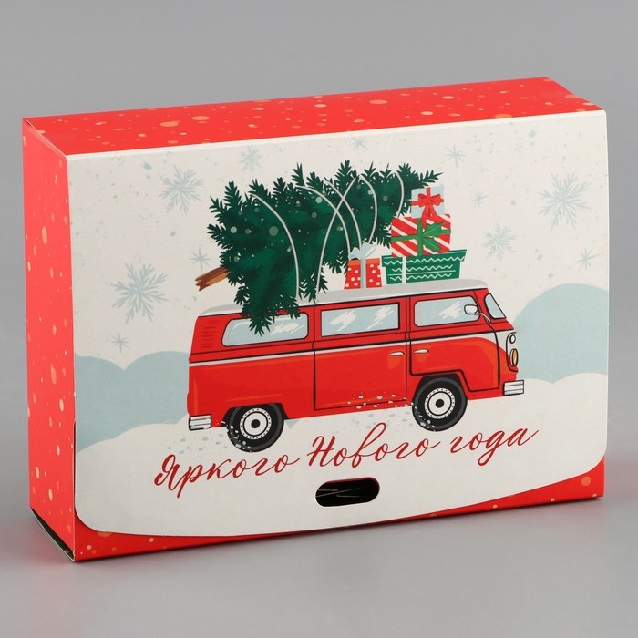 Коробка подарочная новогодняя складная двухсторонняя «Новогодние истории», 16.5 х 12.5 х 5 см, БЕЗ ЛЕНТЫ, Новый год Коробка подарочная новогодняя складная двухсторонняя «Новогодние истории», 16.5 х 12.5 х 5 см, БЕЗ ЛЕНТЫ, Новый год