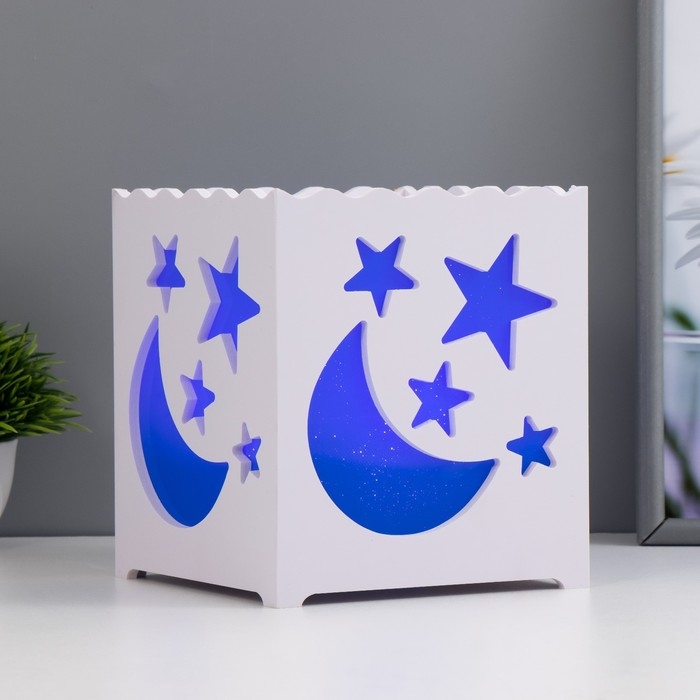 Ночник Ночник "Звездный" LED от батареек 3хААА USB синий 15х15х15см RISALUX