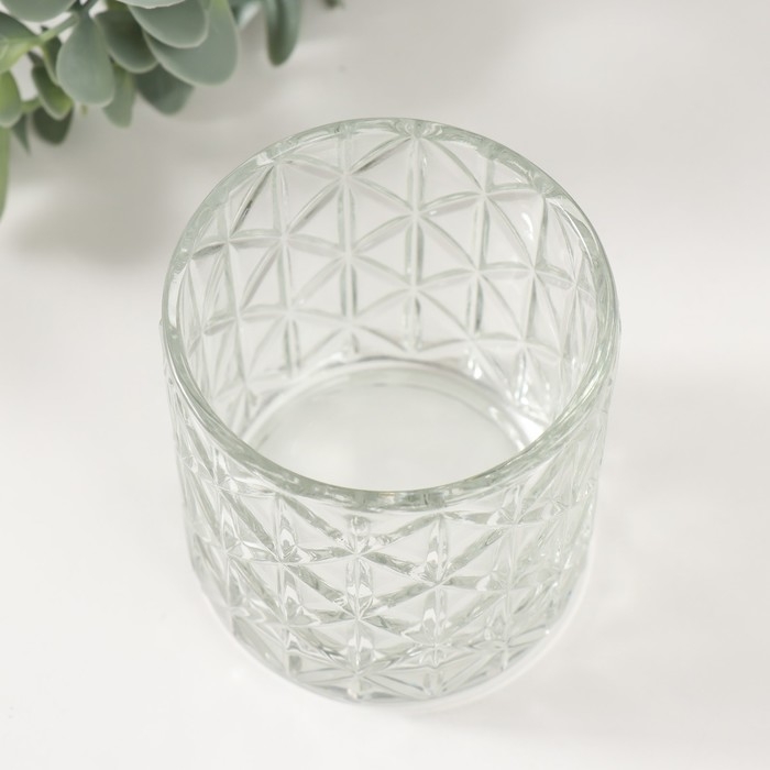 Банка для свечей стекло Банка для свечей стекло "Ромб" прозрачная 200 мл 7х7х8 см
