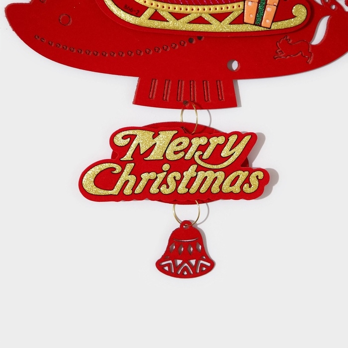 Декоративное украшение (подвеска)  Декоративное украшение (подвеска) "Новогодня ёлка с дед морозом" 40,5х25,5 см