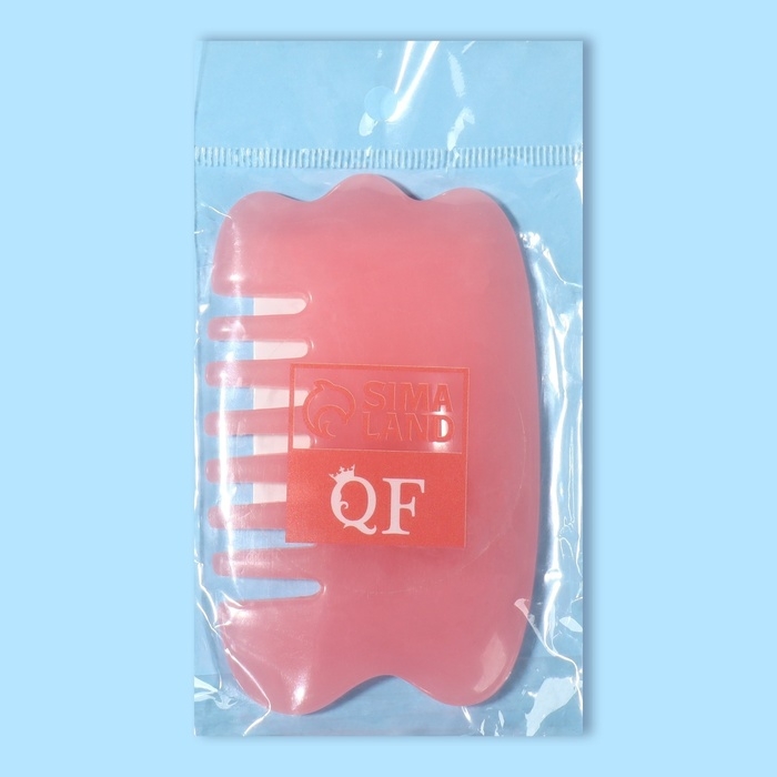 Массажёр Гуаша «Гребешок», 8,5 × 5 см, цвет розовый Массажёр Гуаша «Гребешок», 8,5 × 5 см, цвет розовый