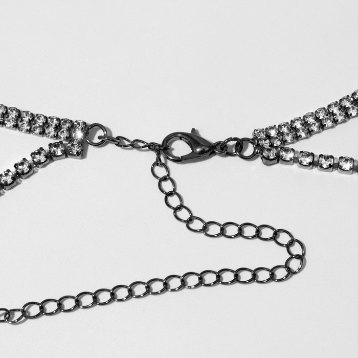 Чокер «Лёд», цвет белый в сером металле 2 ряда, 44,5 см Чокер «Лёд», цвет белый в сером металле 2 ряда, 44,5 см