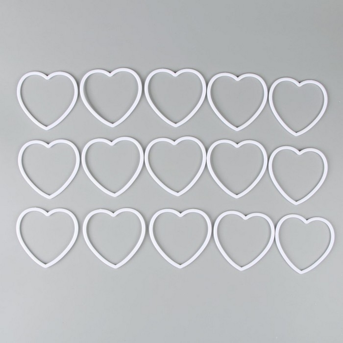 Основа для творчества и декора «Сердце», набор 15 шт., размер 1 шт. — 10 × 10 × 0,53 см