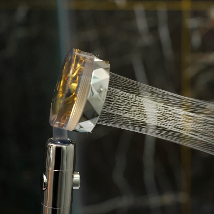 Душевая лейка ZEIN Z2349, с вентилятором, 1 режим, пластик/нержавеющая сталь, жёлтый/хром Душевая лейка ZEIN Z2349, с вентилятором, 1 режим, пластик/нержавеющая сталь, жёлтый/хром