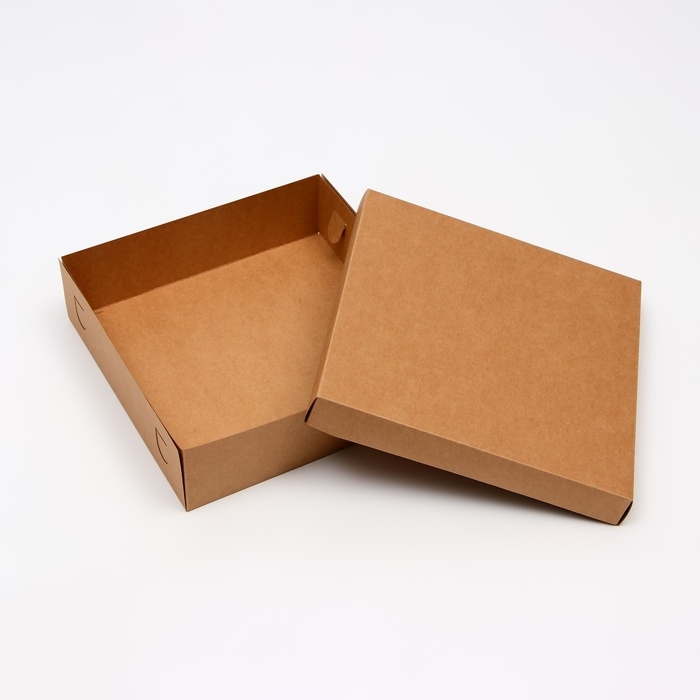 Коробка подарочная складная, упаковка, крышка-дно, крафт, 23 х 23 х 6,5 см