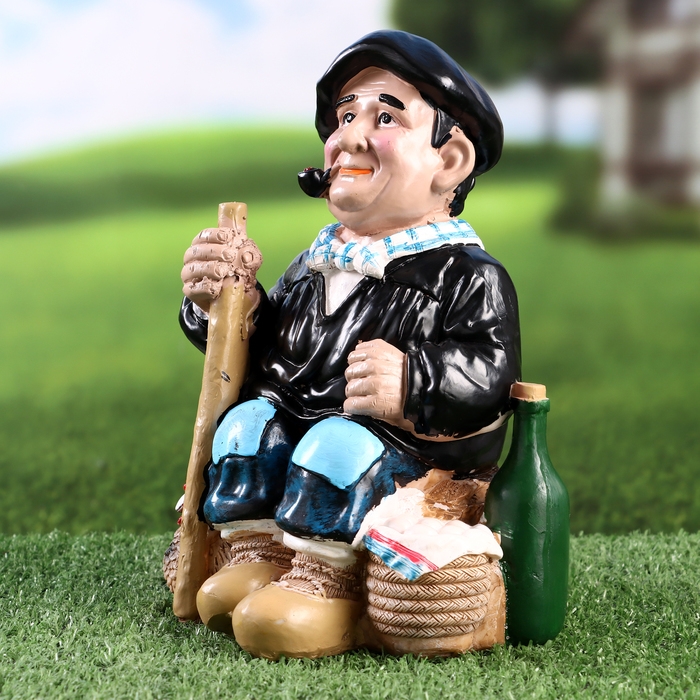 Садовая фигура  Садовая фигура "Пастух" 15х14х24см ///