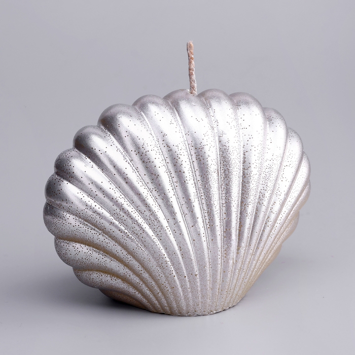 Свеча фигурная лакированная  Свеча фигурная лакированная "Ракушка", 3,2х4,5 см, серебро