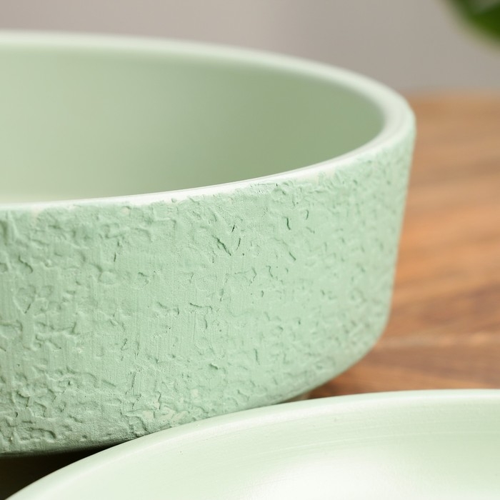 Горшок бонсайница Горшок бонсайница "Лофт" для кактусов и суккулентов, зеленый, 3,5 л