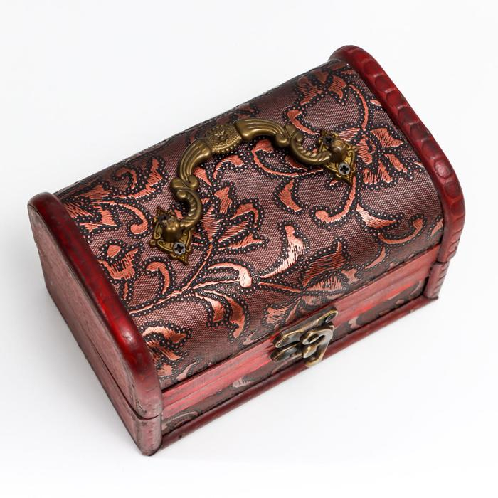 Шкатулка дерево сундучок с ручкой  Шкатулка дерево сундучок с ручкой "Ветвь" 9,4х13,8х9,7 см