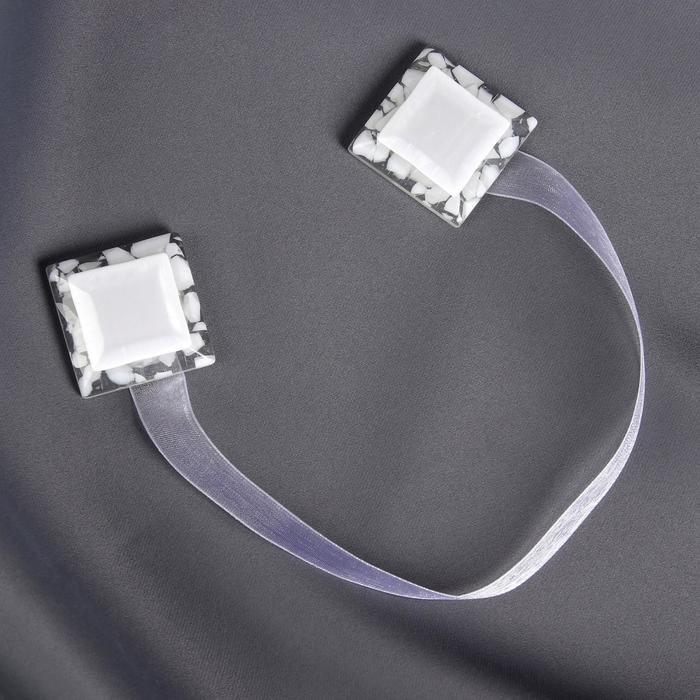 Подхват для штор «Квадрат», 3,5 × 3,5 см, цвет белый Подхват для штор «Квадрат», 3,5 × 3,5 см, цвет белый