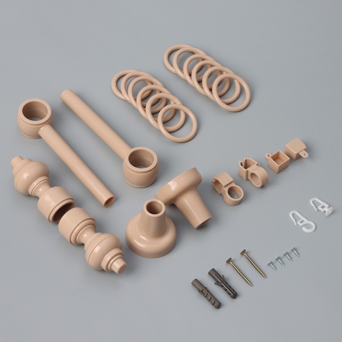 Карниз двухрядный, ширина 140 см, d=28 мм, пластиковые элементы, цвет дуб Карниз двухрядный, ширина 140 см, d=28 мм, пластиковые элементы, цвет дуб