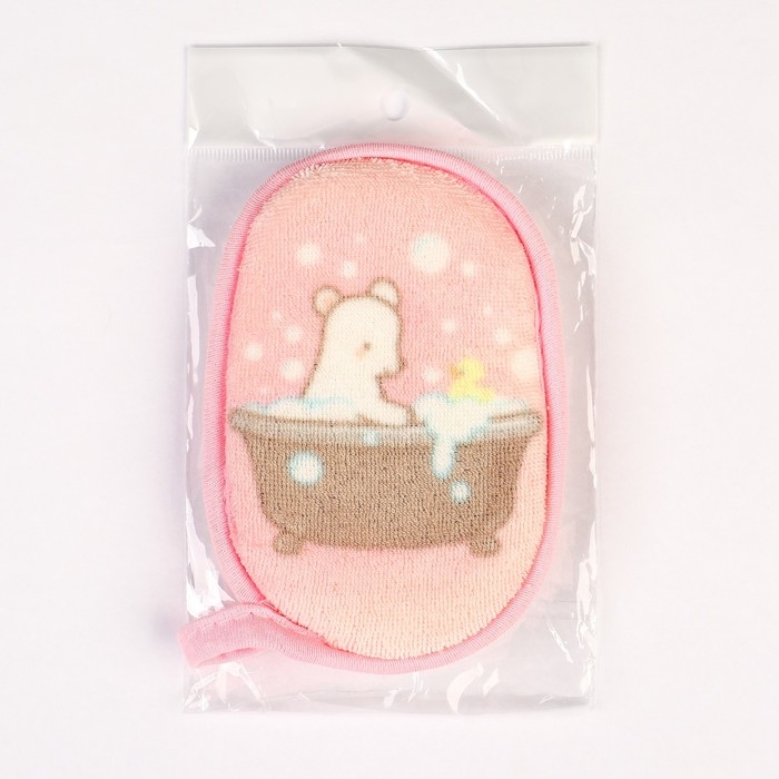 Мочалка детская, махровая для купания Basic Крошка Я, цвет розовый Мочалка детская, махровая для купания Basic Крошка Я, цвет розовый