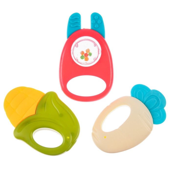 Набор погремушек - прорезывателей «Растем вместе», 8 шт., цвет МИКС, Крошка Я Набор погремушек - прорезывателей «Растем вместе», 8 шт., цвет МИКС, Крошка Я