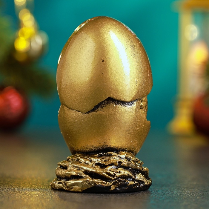 Новый год. Символ 2025. Фигура  Новый год. Символ 2025. Фигура "Змея в яйце" золото, 4х4х7см