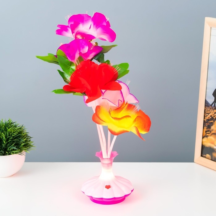 Ночник Ночник "Букет" LED от батареек МИКС H.38 см RISALUX