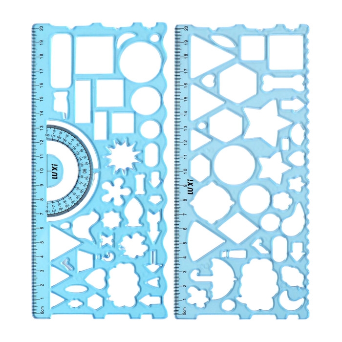 Набор трафаретов, 2 штуки, пластик, Геометрические фигуры МИКС Набор трафаретов, 2 штуки, пластик, Геометрические фигуры МИКС