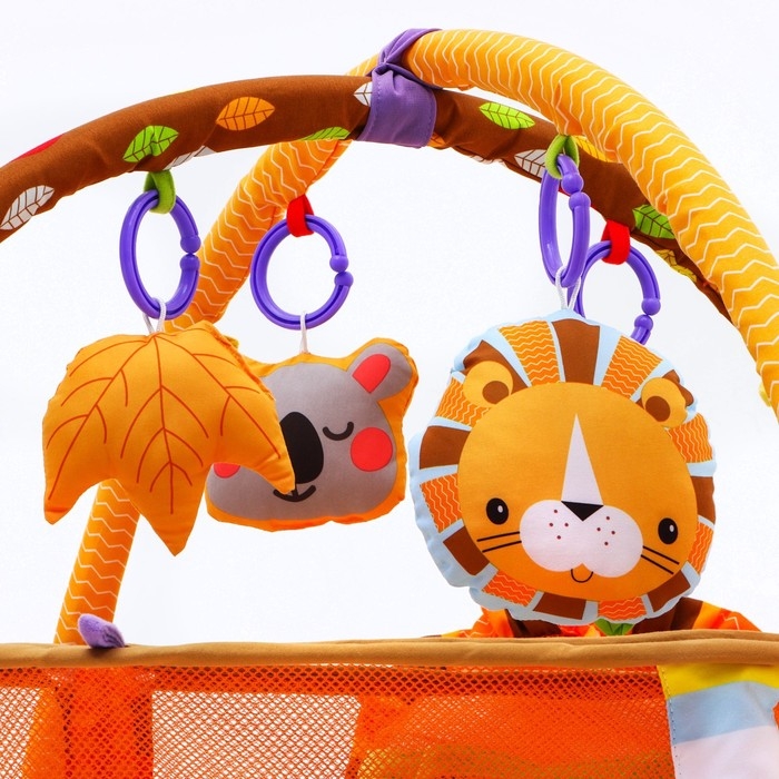 Развивающий коврик 3 в 1 «Лев», 68x68 см, 30 цветных шариков, 4 игрушки, Крошка Я Развивающий коврик 3 в 1 «Лев», 68x68 см, 30 цветных шариков, 4 игрушки, Крошка Я