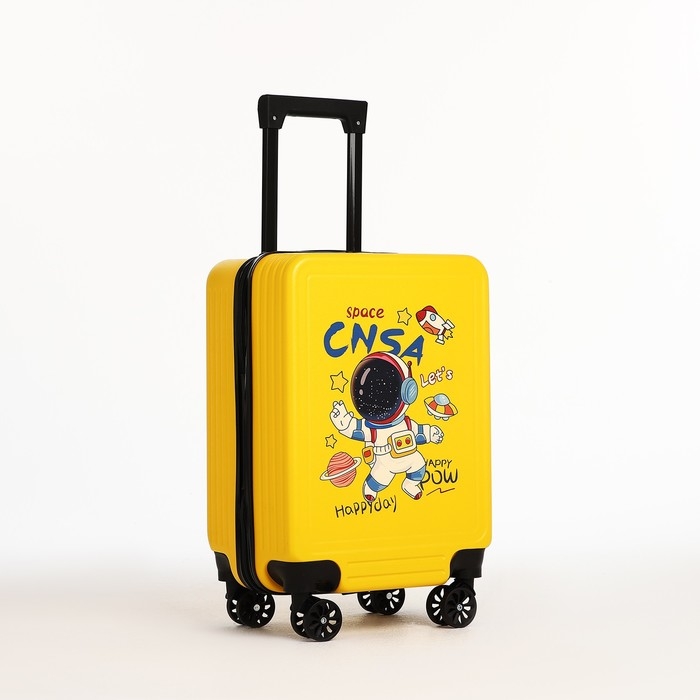 Чемодан детский 32 л (S), отдел на молнии, 4 колеса, цвет жёлтый Чемодан детский 32 л (S), отдел на молнии, 4 колеса, цвет жёлтый