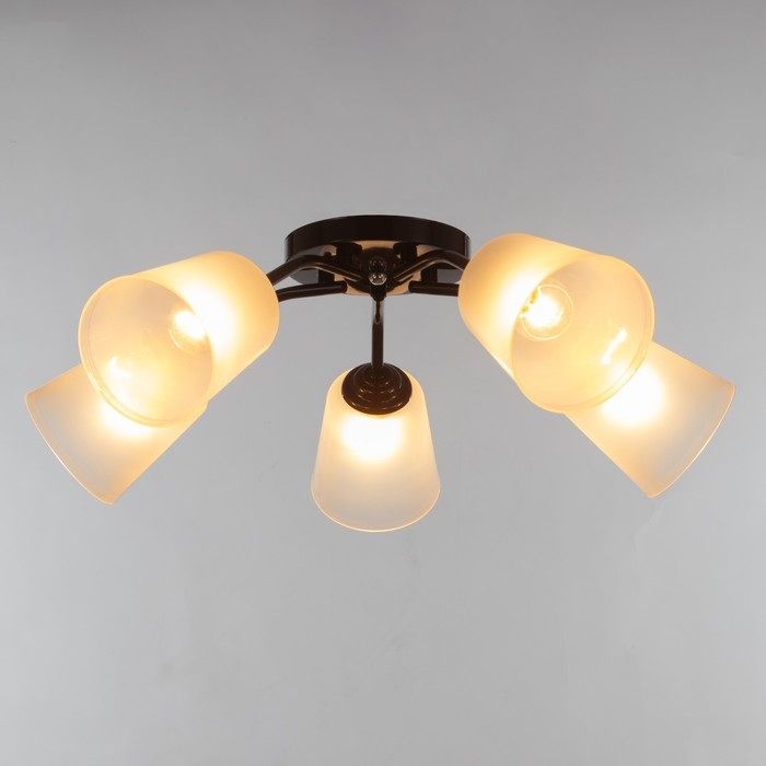 Люстра Люстра "Онлайн" (цилиндр) 5х15Вт Е27 МОДЕЛЬ: BR 00221 венге/прозрачный