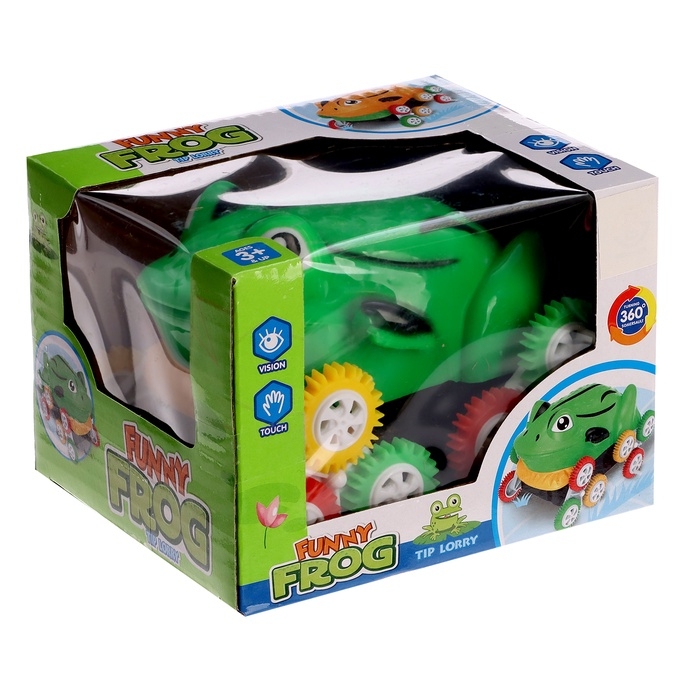 Машинка-перевёртыш «Лягушка», работает от батареек, цвет зеленый