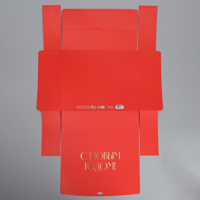 Коробка подарочная новогодняя складная «С новым годом», тиснение, красный, 31 х 24.5 х 8 см, Новый год Коробка подарочная новогодняя складная «С новым годом», тиснение, красный, 31 х 24.5 х 8 см, Новый год