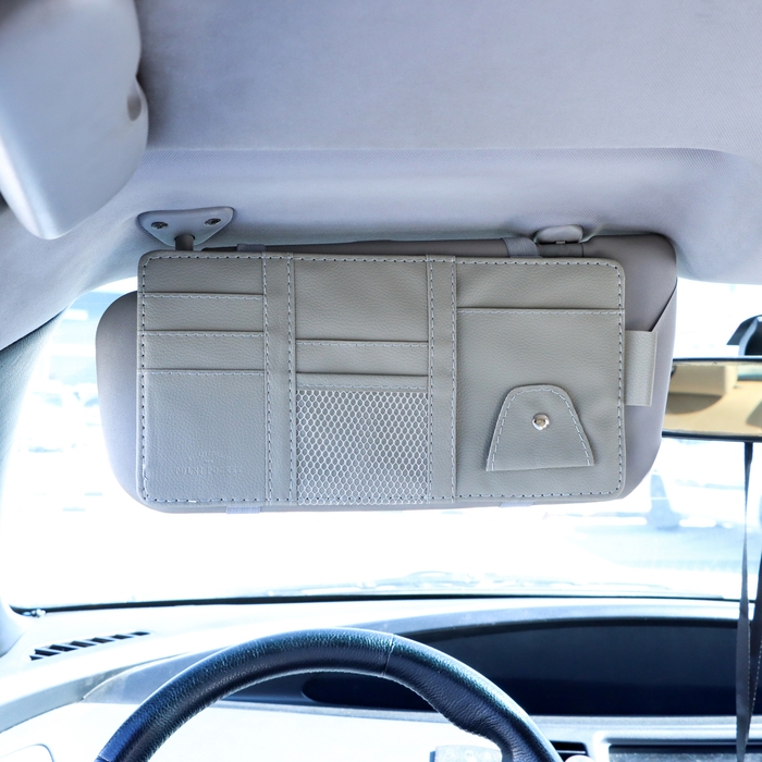 Органайзер на солнцезащитный козырек, 30×14.5 см, серый Органайзер на солнцезащитный козырек, 30×14.5 см, серый