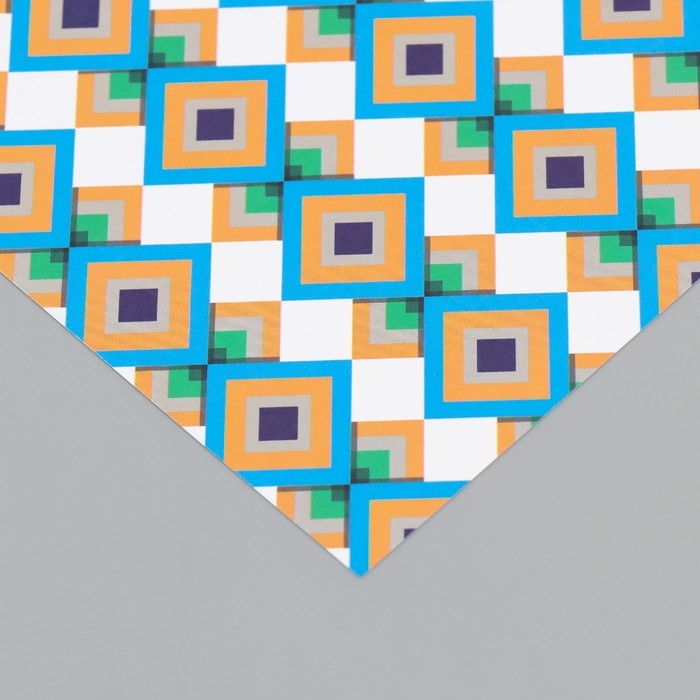 Бумага для скрапбукинга двусторонняя Бумага для скрапбукинга двусторонняя "Ромбы" плотность 180 гр набор 10 шт 15,5х17 см