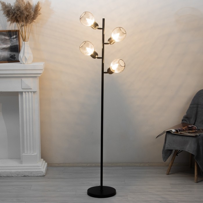 Торшер "Эдиссон" 4хЕ27 40Вт черный 25х25х150см