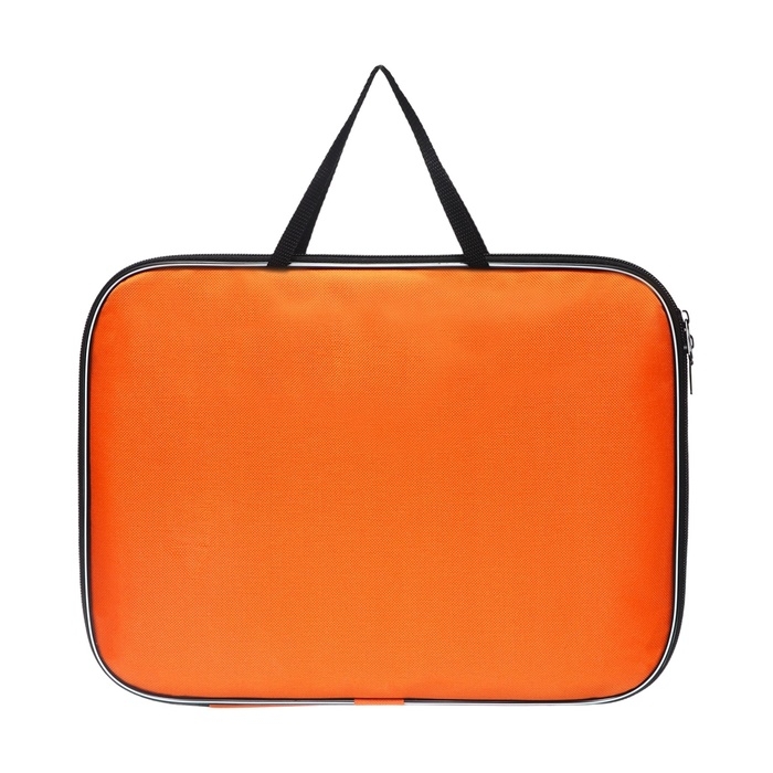 Папка с ручками текстильная А4, 350 х 270 х 20 мм, Calligrata "Офис", нейлон 600D, двуцветный кант, оранжевая
