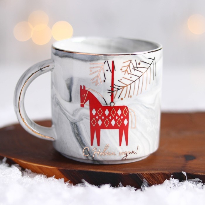 Новый год. Кружка керамическая «С новым годом», 350 мл Новый год. Кружка керамическая «С новым годом», 350 мл