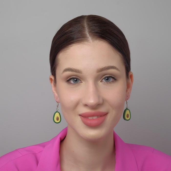 Серьги пластик «Авокадо» крупные, цвет зелёно-коричневый Серьги пластик «Авокадо» крупные, цвет зелёно-коричневый