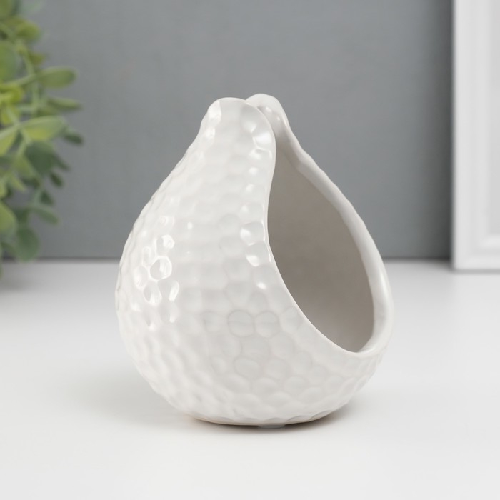 Подсвечник керамика на 1 свечу  Подсвечник керамика на 1 свечу "Гранат" d=4,5 см белый 10х10х11,5 см