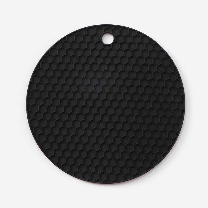 Коврик - подставка под горячее силиконовый, d=140 мм, толщина=3.5 мм, цвет серый Коврик - подставка под горячее силиконовый, d=140 мм, толщина=3.5 мм, цвет серый